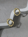 925 Silver Geometric Stud Earrings Texture Design for Women