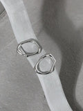 925 Silver Geometric Stud Earrings Texture Design for Women