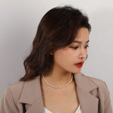 925 Sterling Silver Diy 24 Letter Pendant Baroque Pearl Necklace
