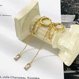 925 Sterling Silver Drop Earrings for Women, Personalized Chain Earings
