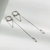 925 Sterling Silver Drop Earrings for Women, Personalized Chain Earings