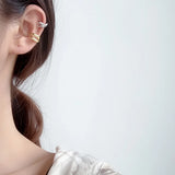 925 Sterling Silver Ear Cuff Cross Ear Clip On Earrings Without Piercing