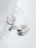 925 Sterling Silver Circle K-pop Earring Women Minimalist Accessory