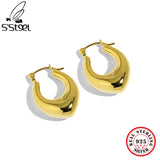 925 Sterling Silver Circle K-pop Earring Women Minimalist Accessory