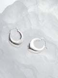 925 Sterling Silver Circle K-pop Earring Women Minimalist Accessory