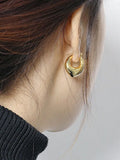 925 Sterling Silver Circle K-pop Earring Women Minimalist Accessory