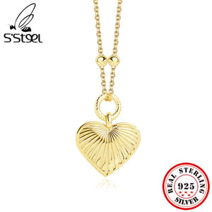 925 Sterling Silver Love Necklace Heart Pendant Jewelry