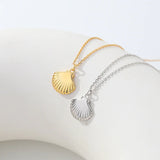 925 Silver Scallop Shell Pendant Necklace Women Jewelry