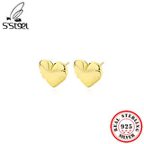 925 Sterling Silver Heart Small Stud Earrings For Women