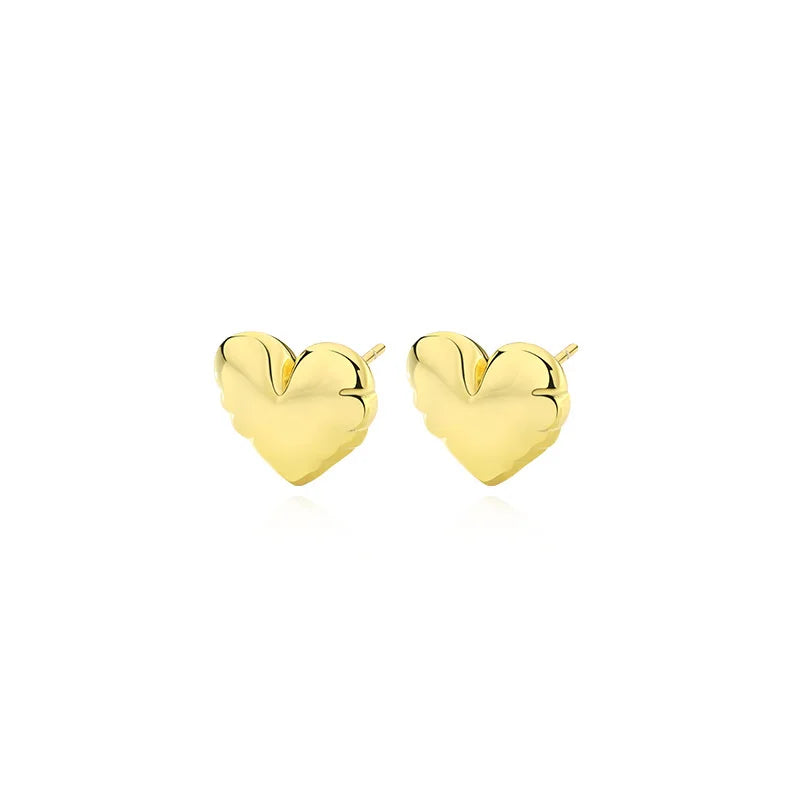 925 Sterling Silver Heart Small Stud Earrings For Women