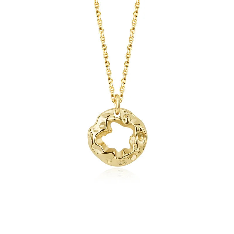 925 Sterling Silver Hollow Pendants Necklace For Women Clavicle Chain