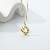925 Sterling Silver Hollow Pendants Necklace For Women Clavicle Chain