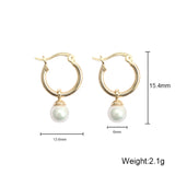 925 Sterling Silver Hoop Earrings Shell Pearl Earings Pendientes Plata