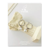 925 Sterling Silver Hoop Earrings Shell Pearl Earings Pendientes Plata