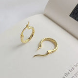 925 Sterling Silver Hoops Earrings Minimalist Gothic Piercing Fine Jewelry