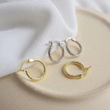 925 Sterling Silver Hoops Earrings Minimalist Gothic Piercing Fine Jewelry