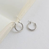 925 Sterling Silver Hoops Earrings Minimalist Gothic Piercing Fine Jewelry