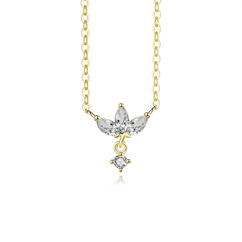 925 Silver Horse Eye Pendant Zircon Necklace Women Jewelry