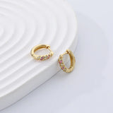 S'STEEL 925 Sterling Silver Hoop Earrings Colorful Zircon Inlay