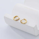 S'STEEL 925 Sterling Silver Hoop Earrings Colorful Zircon Inlay