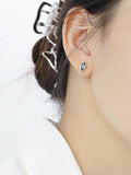 925 Sterling Silver Zircon Drop Earrings Wedding Gift For Women