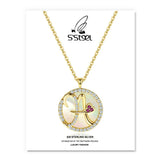 925 Sterling Silver Letter Zircon Pendant Necklace for Women