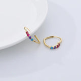 925 Sterling Silver Love Small Zircon Hoop Earrings For Women