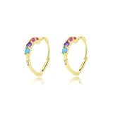 925 Sterling Silver Love Small Zircon Hoop Earrings For Women