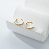 925 Silver Zircon Huggie Earrings - Women's Jewelry