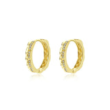 925 Silver Zircon Huggie Earrings - Women's Jewelry