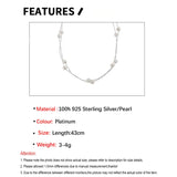 925 Silver Layered Necklaces Freshwater Pearl Chains Fine Jewelry