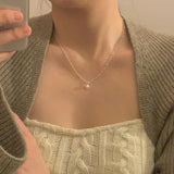 925 Sterling Silver Pearl Bead Necklace Women Punk Gothic