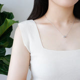 925 Silver Necklace Round Zircon Pendant Choker Jewelry