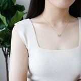 925 Silver Necklace Round Zircon Pendant Choker Jewelry