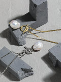 925 Sterling Silver Baroque Freshwater Pearl Pendant Necklace