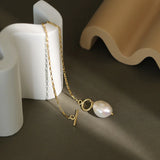 925 Sterling Silver Baroque Freshwater Pearl Pendant Necklace