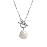 925 Sterling Silver Baroque Freshwater Pearl Pendant Necklace