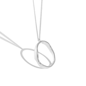 925 Silver Necklace Ellipse Pendant Chain Accessory