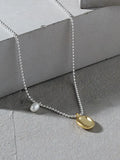 925 Sterling Silver Freshwater Pearl Bead Pendant Necklace