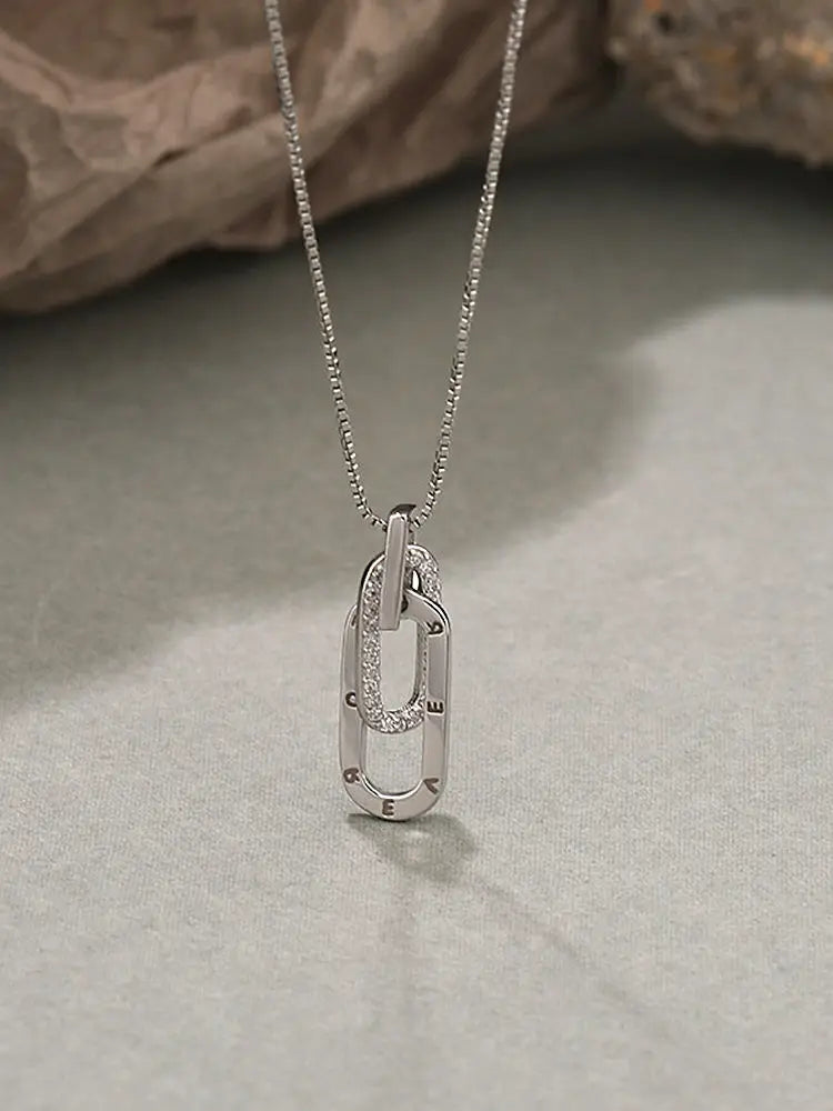 S'STEEL 925 Sterling Silver Zircon Pendant Necklace for Women