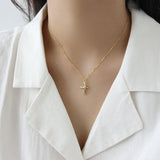 S'STEEL 925 Sterling Silver Cross Necklace for Women