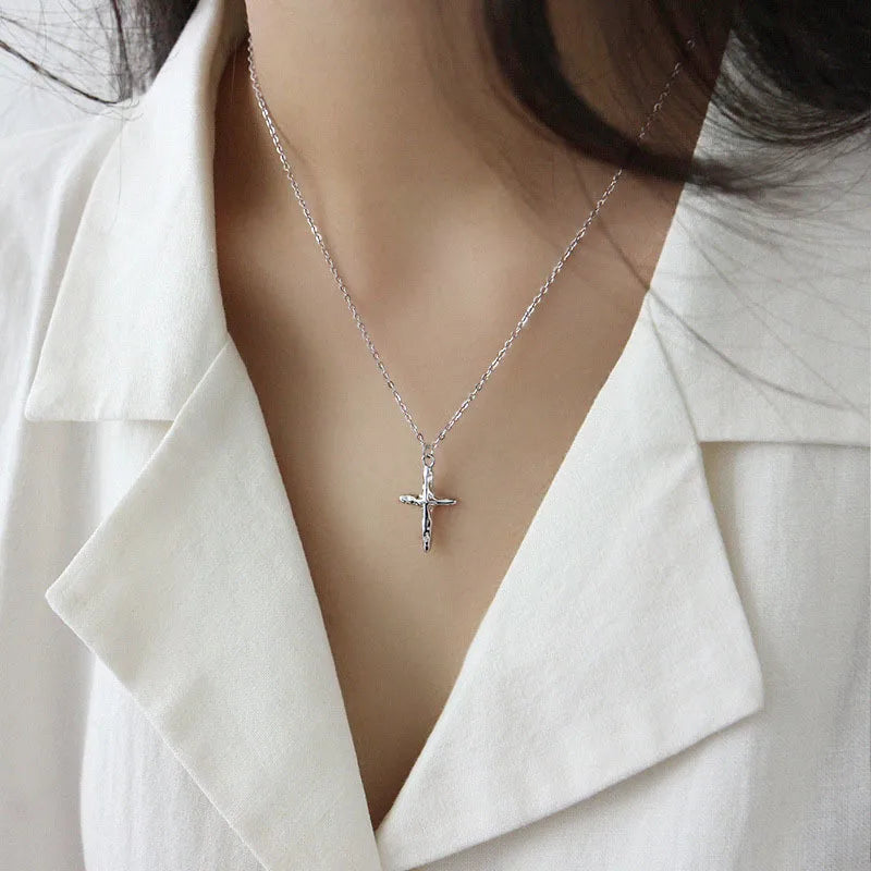 S'STEEL 925 Sterling Silver Cross Necklace for Women