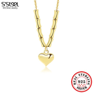 925 Silver Personalized Love Heart Pendant Necklace For Women