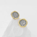 925 Sterling Silver Portrait Coin Stud Earring for Women