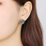 925 Sterling Silver Portrait Coin Stud Earring for Women