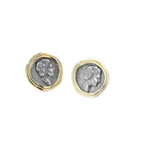 925 Sterling Silver Portrait Coin Stud Earring for Women