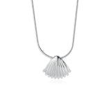 925 Silver Scallop Shell Pendant Necklace Snake Bone Chains for Girls