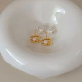 S'STEEL 925 Sterling Silver Shell Pearl Stud Earing For Girls