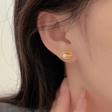 S'STEEL 925 Sterling Silver Shell Pearl Stud Earing For Girls