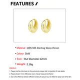 925 Silver Zircon Hoop Earrings for Women Trending Jewelry